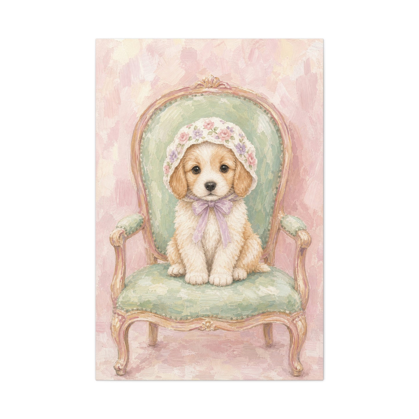 Baby Puppy Nursery Canvas Wall Art | Watercolor Animal Print | Kids Room Decor