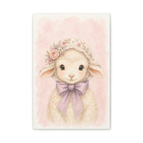 Baby Lamb Nursery Canvas Wall Art — Floral & lavender series. Product mockup 1 of 24.