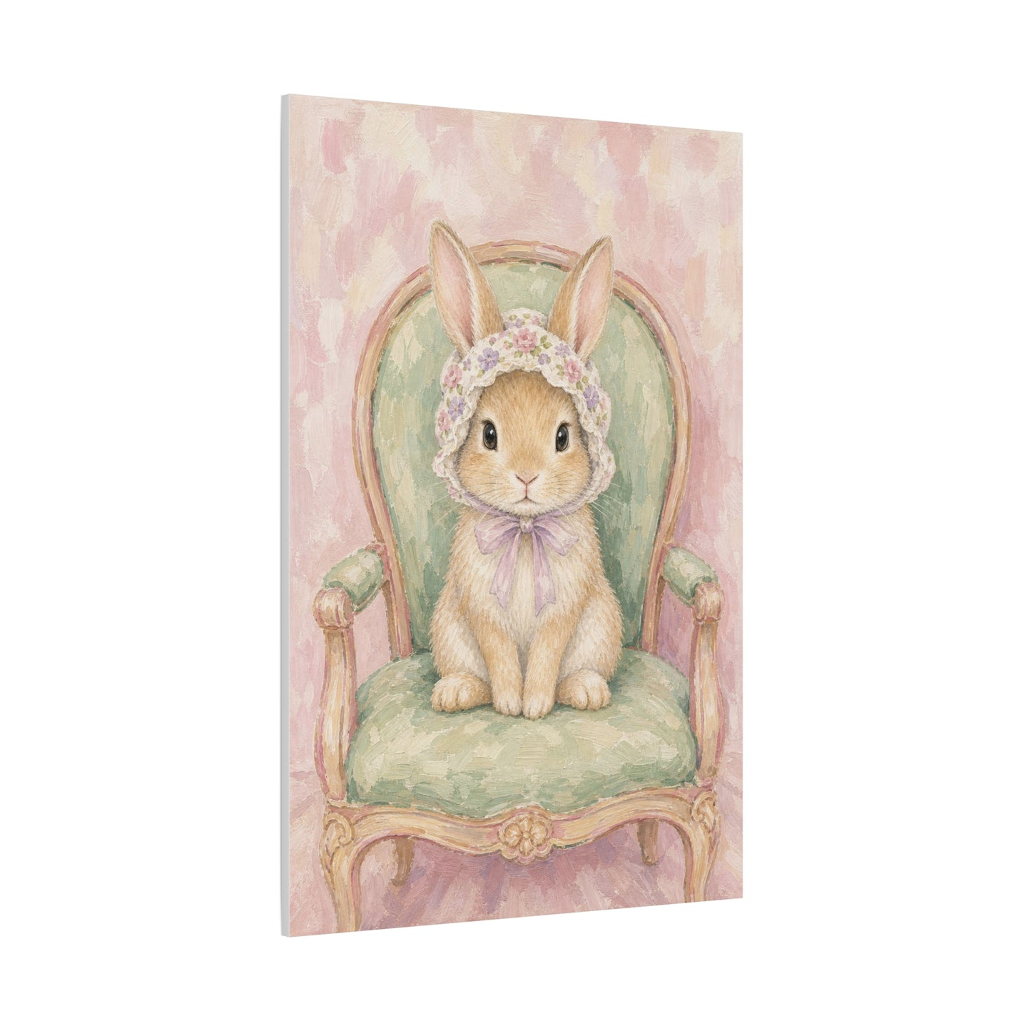 Baby Rabbit Nursery Canvas Wall Art | Watercolor Animal Print | Kids Room Decor