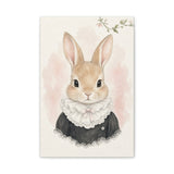 Baby Rabbit Nursery Canvas Wall Art — Lace collar series. Product mockup 1 of 24.
