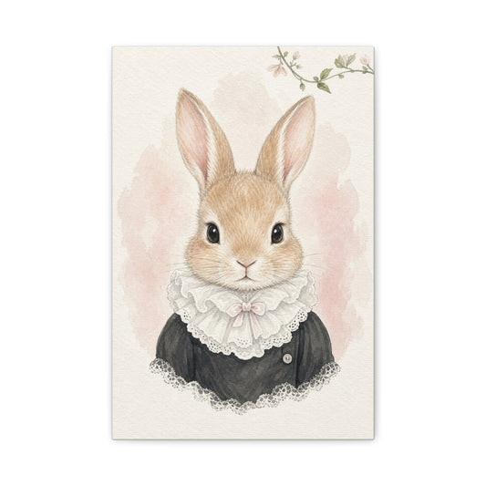 Baby Rabbit Nursery Canvas Wall Art | Watercolor Animal Print | Kids Room Decor