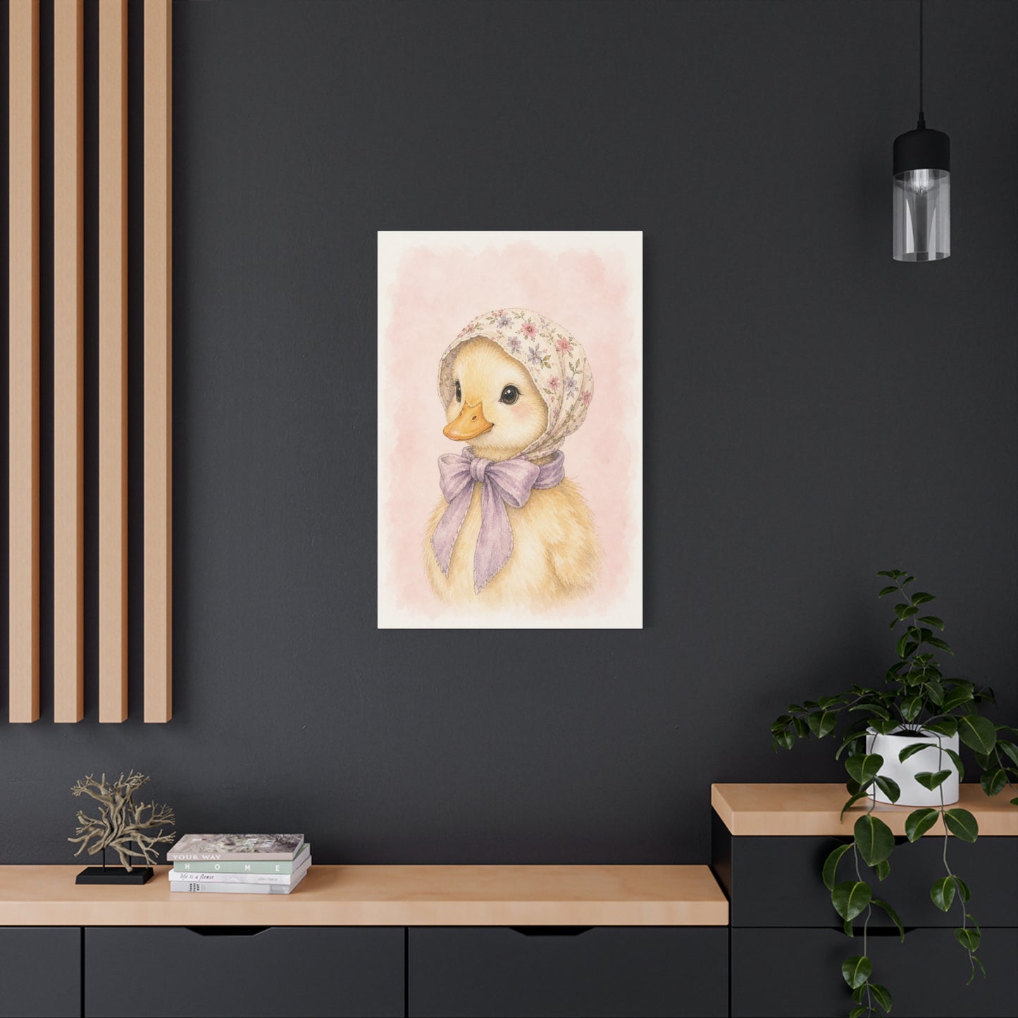 Baby Duck Nursery Canvas Wall Art | Watercolor Animal Print | Kids Room Decor