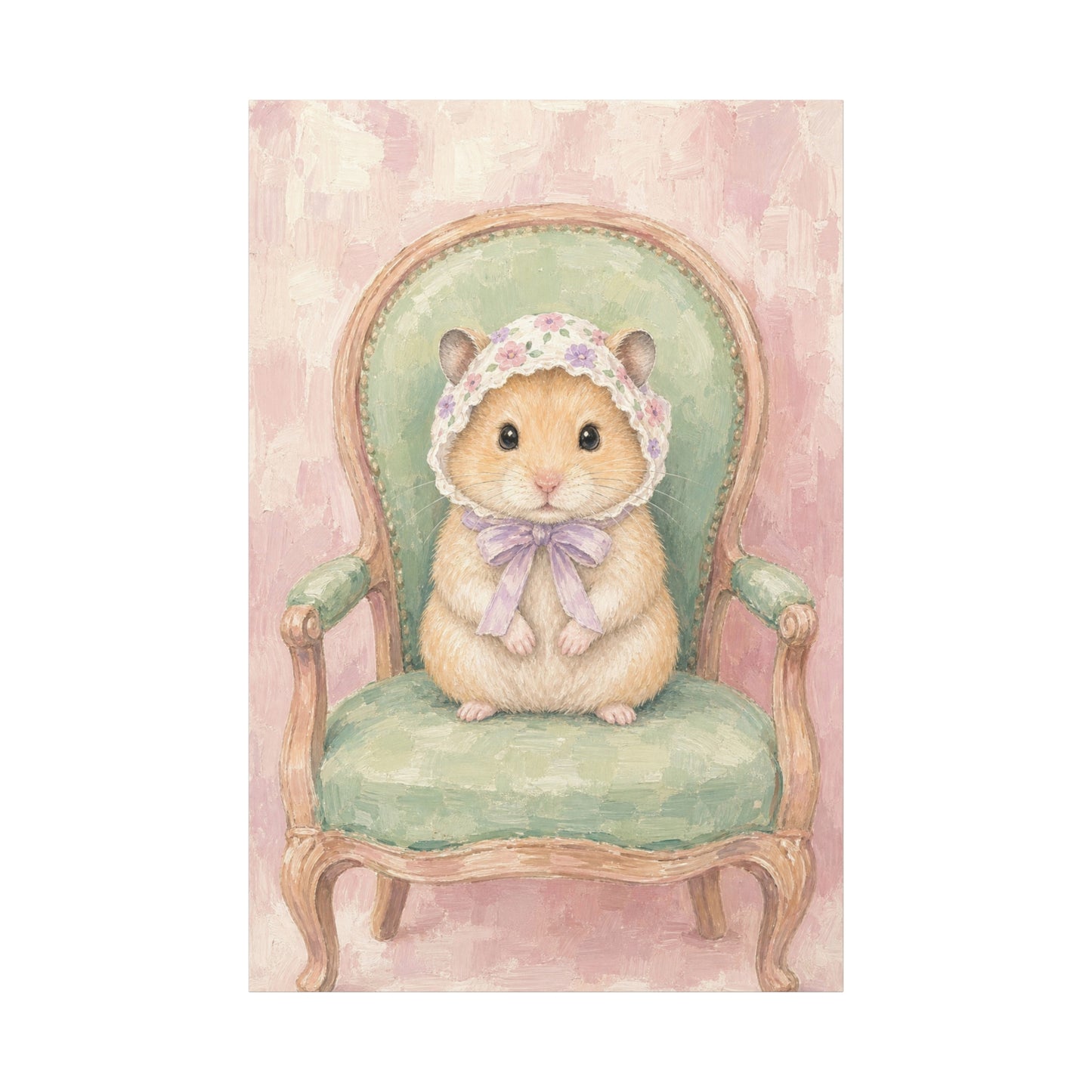 Baby Hamster Nursery Canvas Wall Art | Watercolor Animal Print | Kids Room Decor