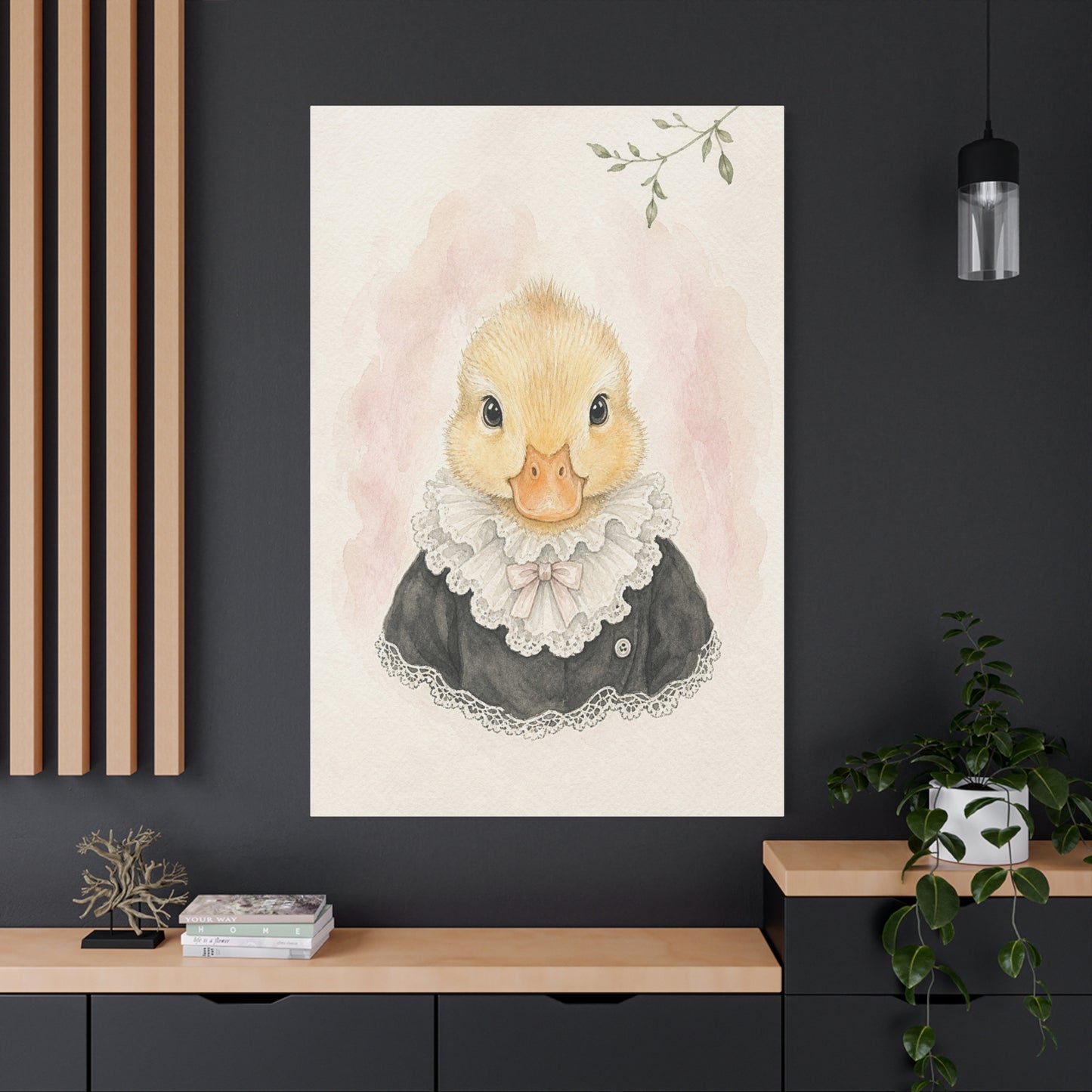 Baby Duck Nursery Canvas Wall Art | Watercolor Animal Print | Kids Room Decor