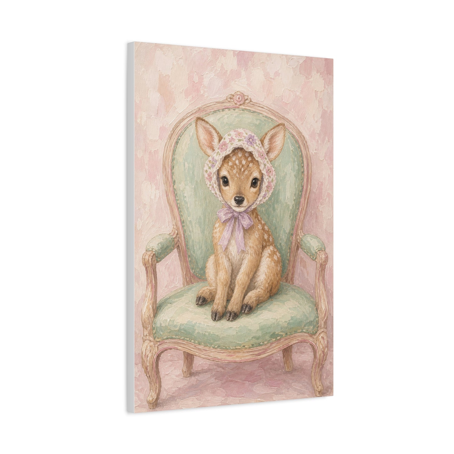 Baby Deer Nursery Canvas Wall Art | Watercolor Animal Print | Kids Room Decor
