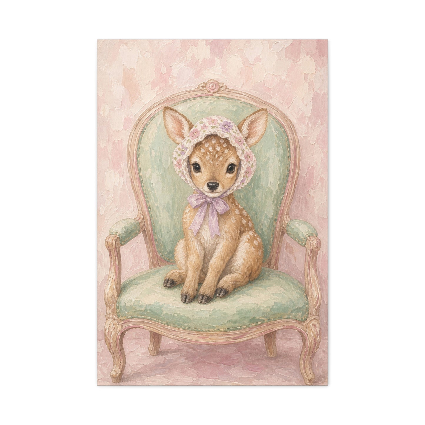 Baby Deer Nursery Canvas Wall Art | Watercolor Animal Print | Kids Room Decor