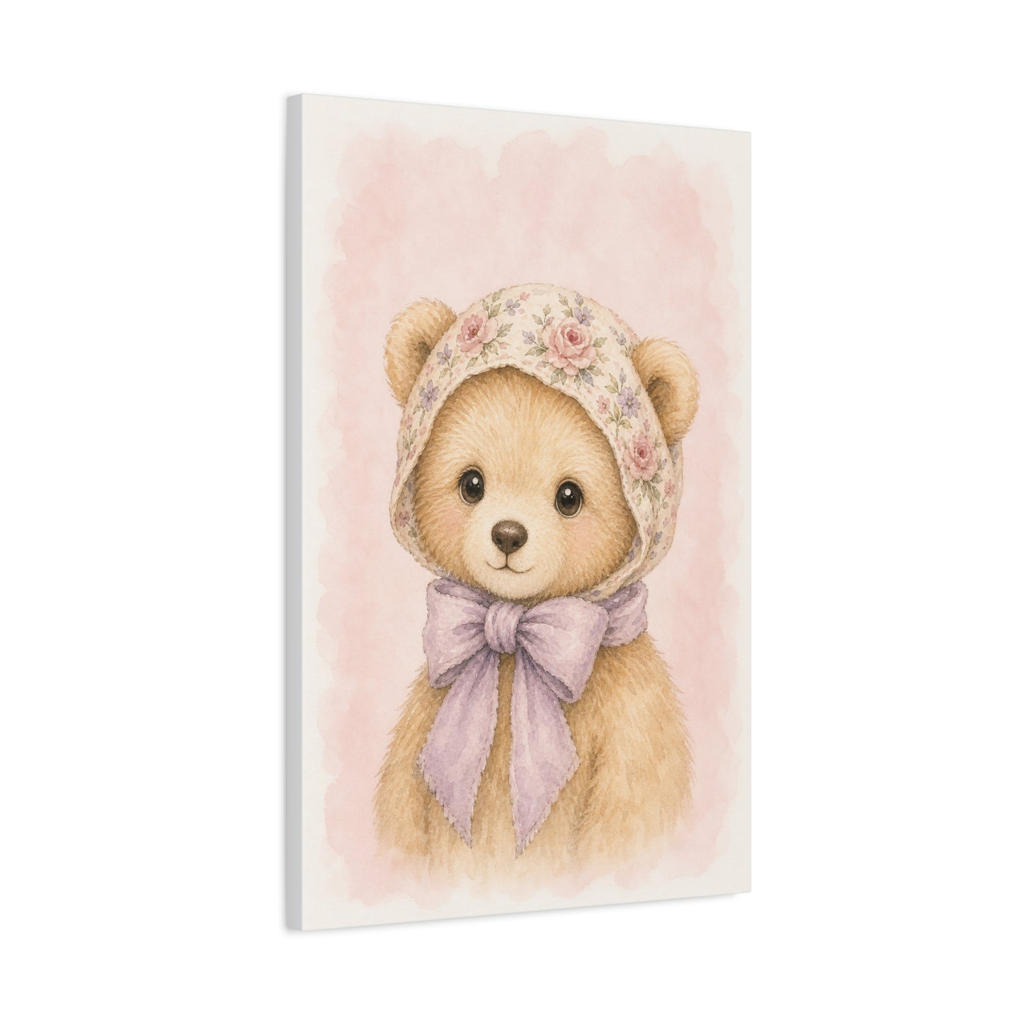 Baby Bear Nursery Canvas Wall Art | Watercolor Animal Print | Kids Room Decor