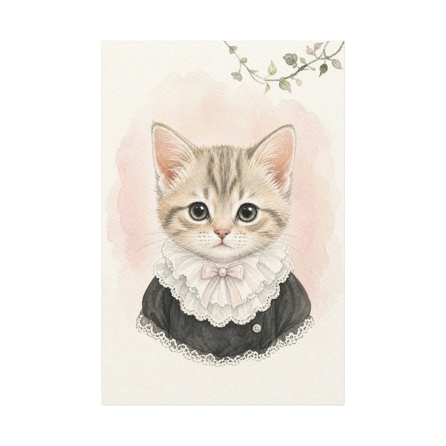 Baby Kitten Nursery Canvas Wall Art | Watercolor Animal Print | Kids Room Decor