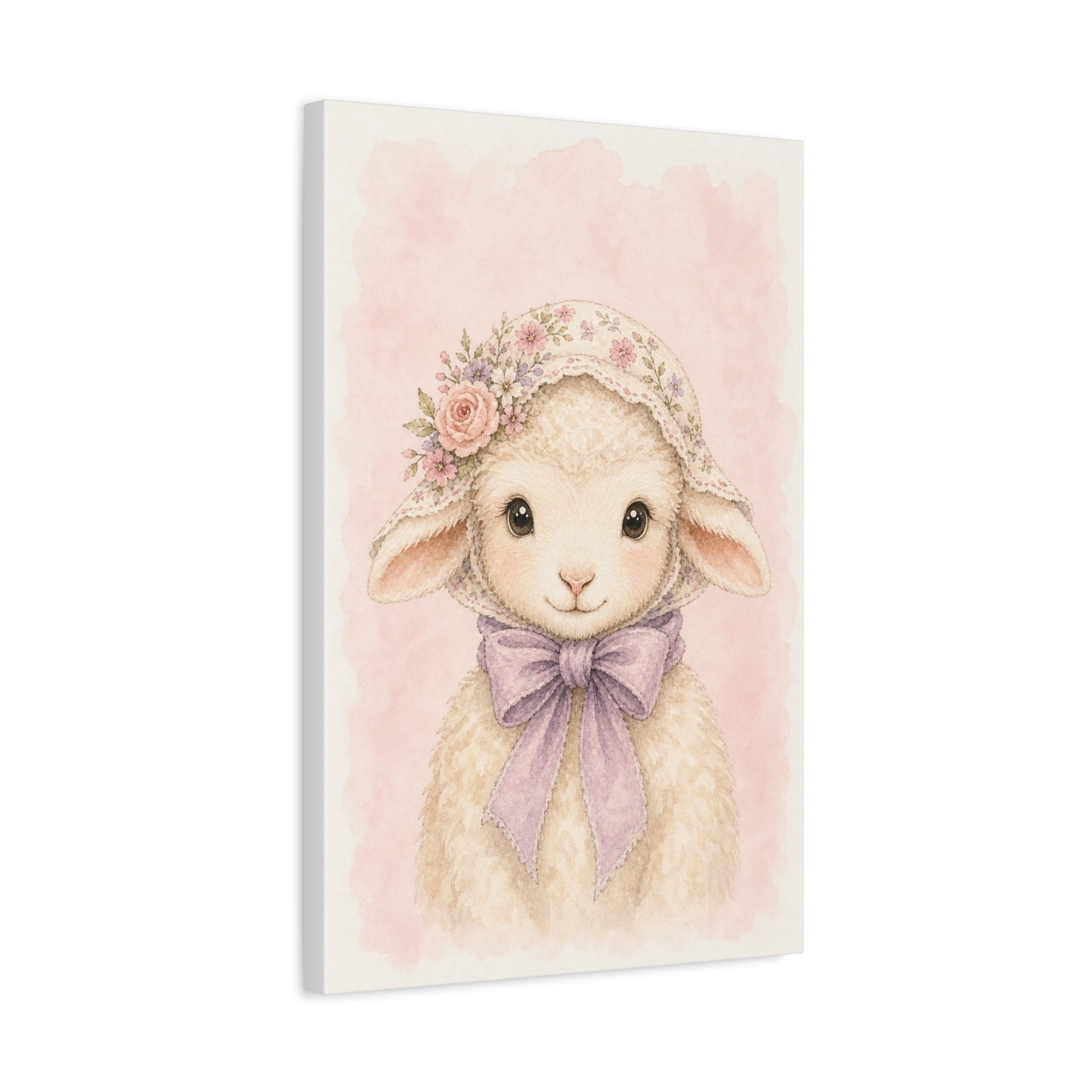 Baby Lamb Nursery Canvas Wall Art | Watercolor Animal Print | Kids Room Decor
