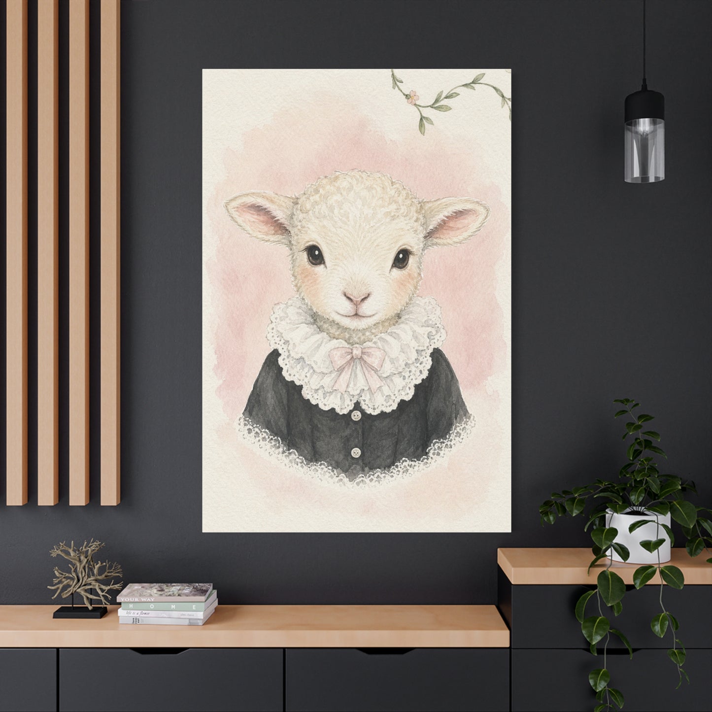 Baby Lamb Nursery Canvas Wall Art | Watercolor Animal Print | Kids Room Decor