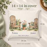 Illustrative size guide view of this exact personalized example. One item per quantity; styling props not included. Pillow cover only; insert not included.