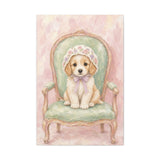 Baby Puppy Nursery Canvas Wall Art — Vintage armchair series. Product mockup 4 of 24.