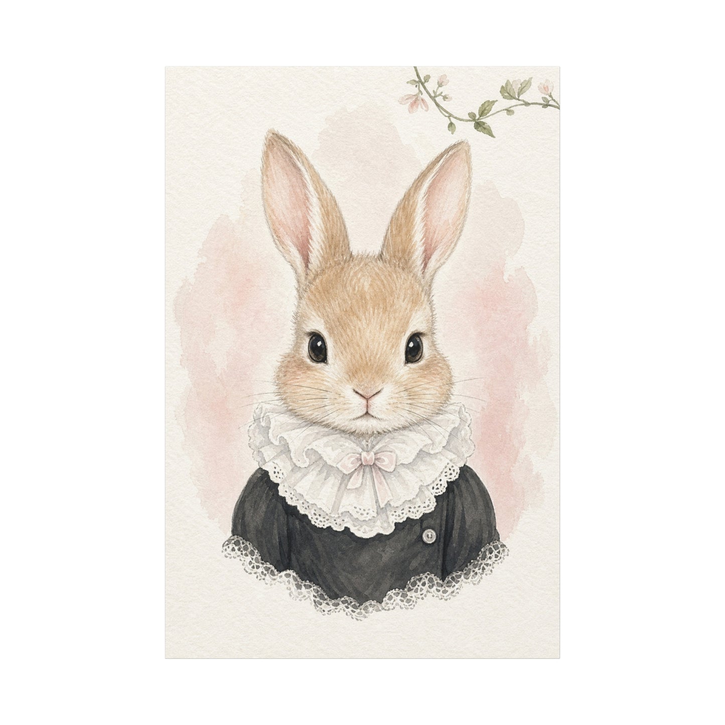 Baby Rabbit Nursery Canvas Wall Art | Watercolor Animal Print | Kids Room Decor