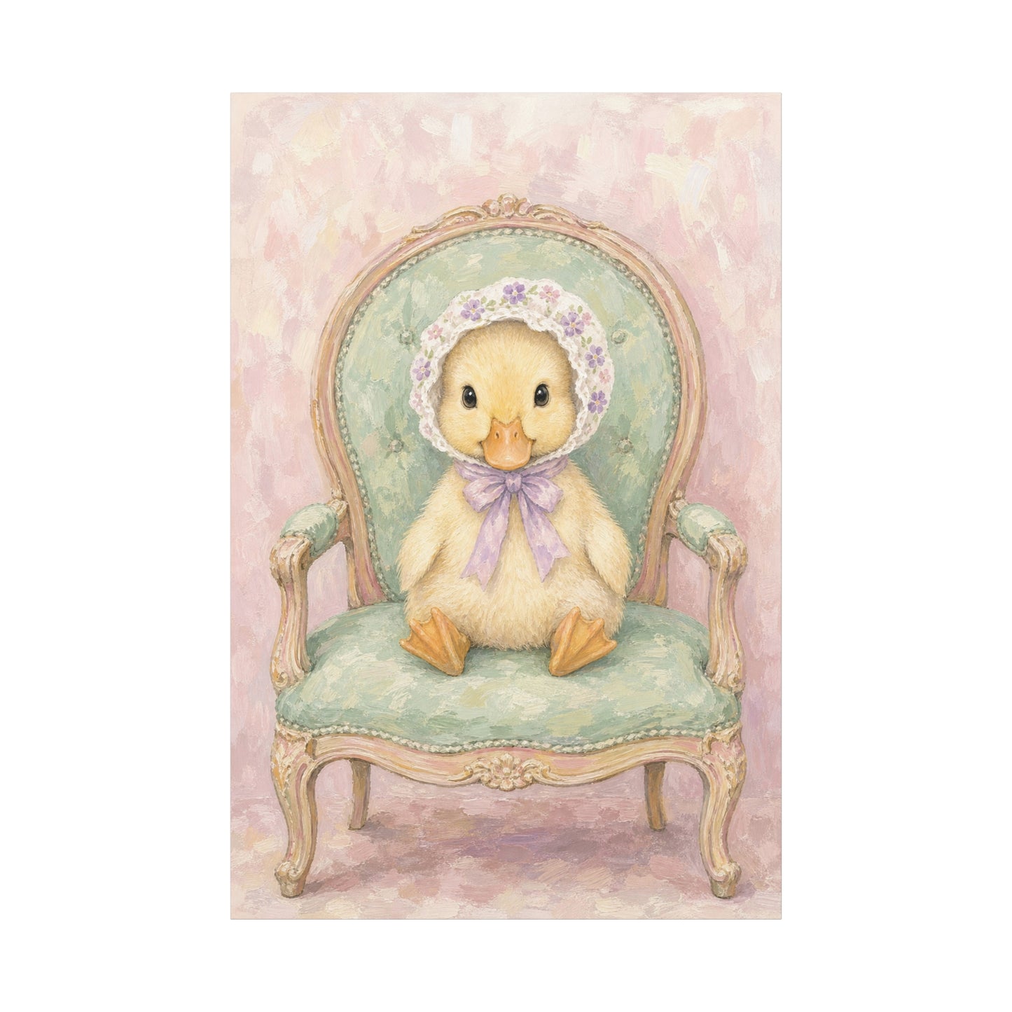 Baby Duck Nursery Canvas Wall Art | Watercolor Animal Print | Kids Room Decor