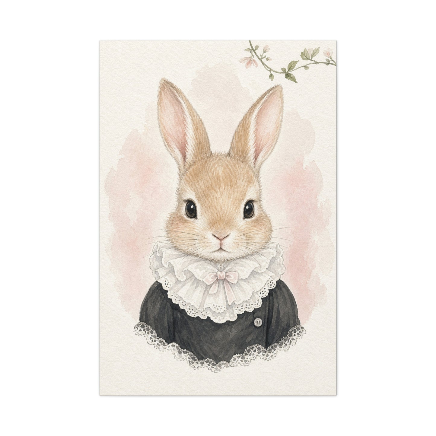 Baby Rabbit Nursery Canvas Wall Art | Watercolor Animal Print | Kids Room Decor