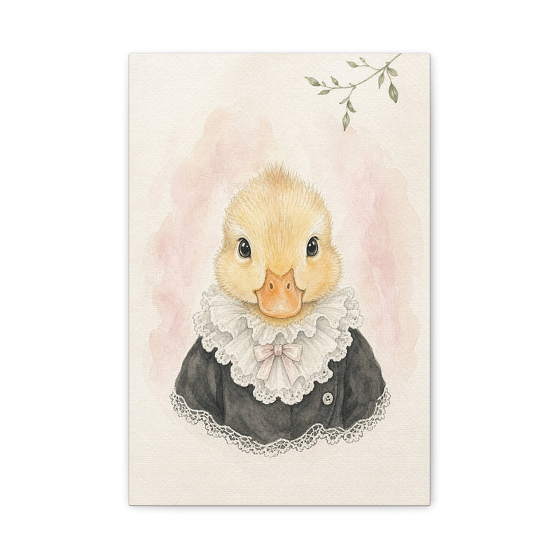 Baby Duck Nursery Canvas Wall Art — Lace collar series. Product mockup 1 of 24.