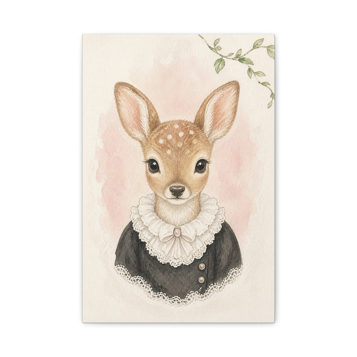 Baby Deer Nursery Canvas Wall Art | Watercolor Animal Print | Kids Room Decor