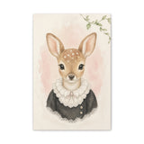 Baby Deer Nursery Canvas Wall Art — Lace collar series. Product mockup 1 of 24.