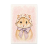 Baby Hamster Nursery Canvas Wall Art — Floral & lavender series. Product mockup 3 of 24.