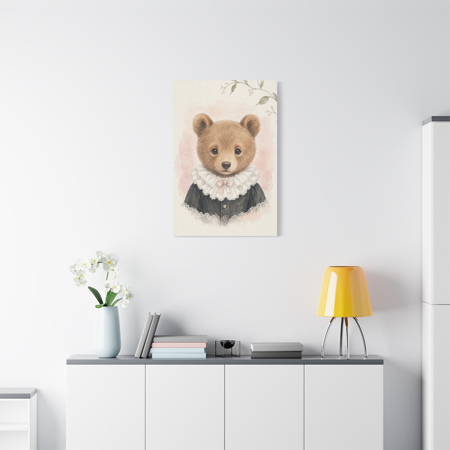 Baby Bear Nursery Canvas Wall Art | Watercolor Animal Print | Kids Room Decor