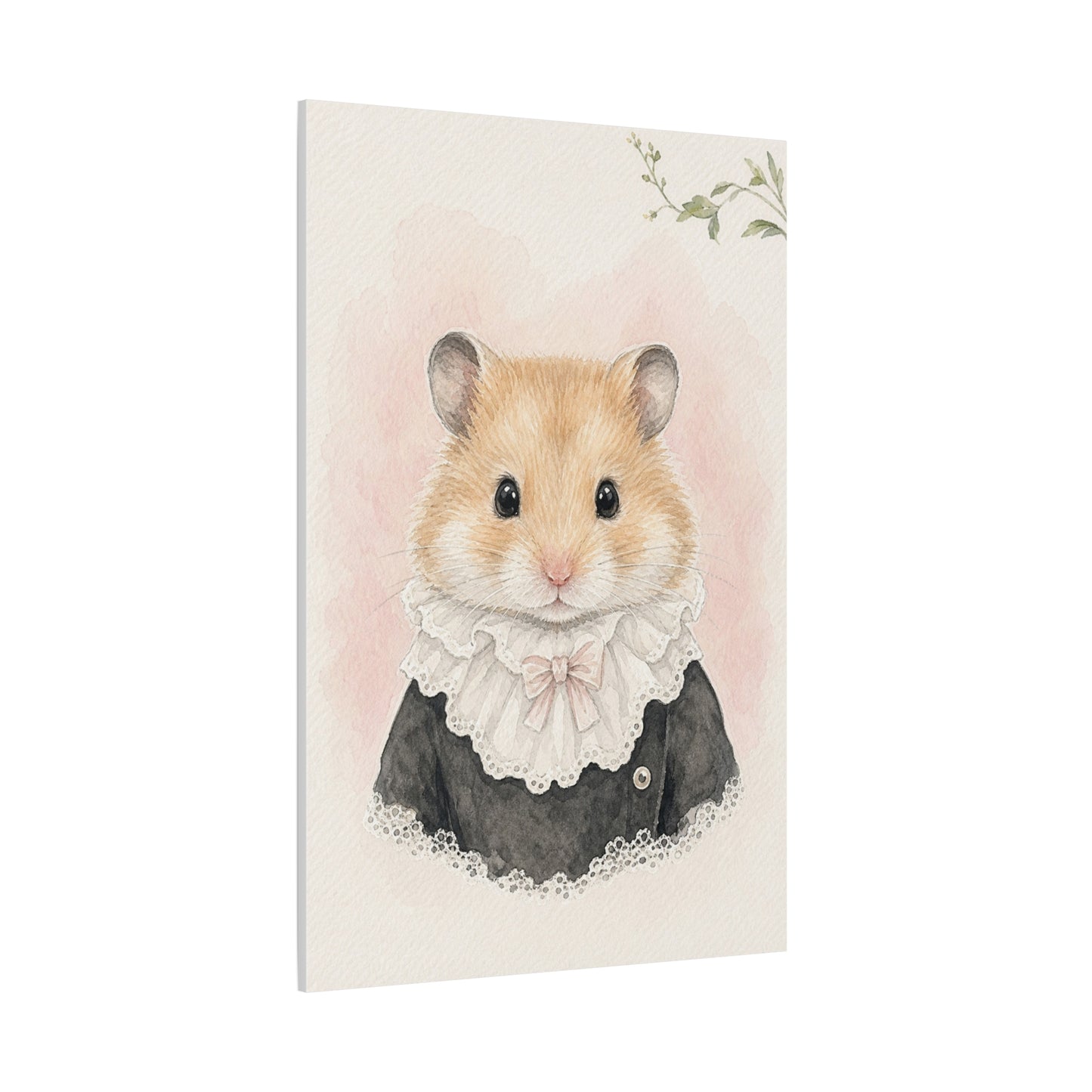 Baby Hamster Nursery Canvas Wall Art | Watercolor Animal Print | Kids Room Decor