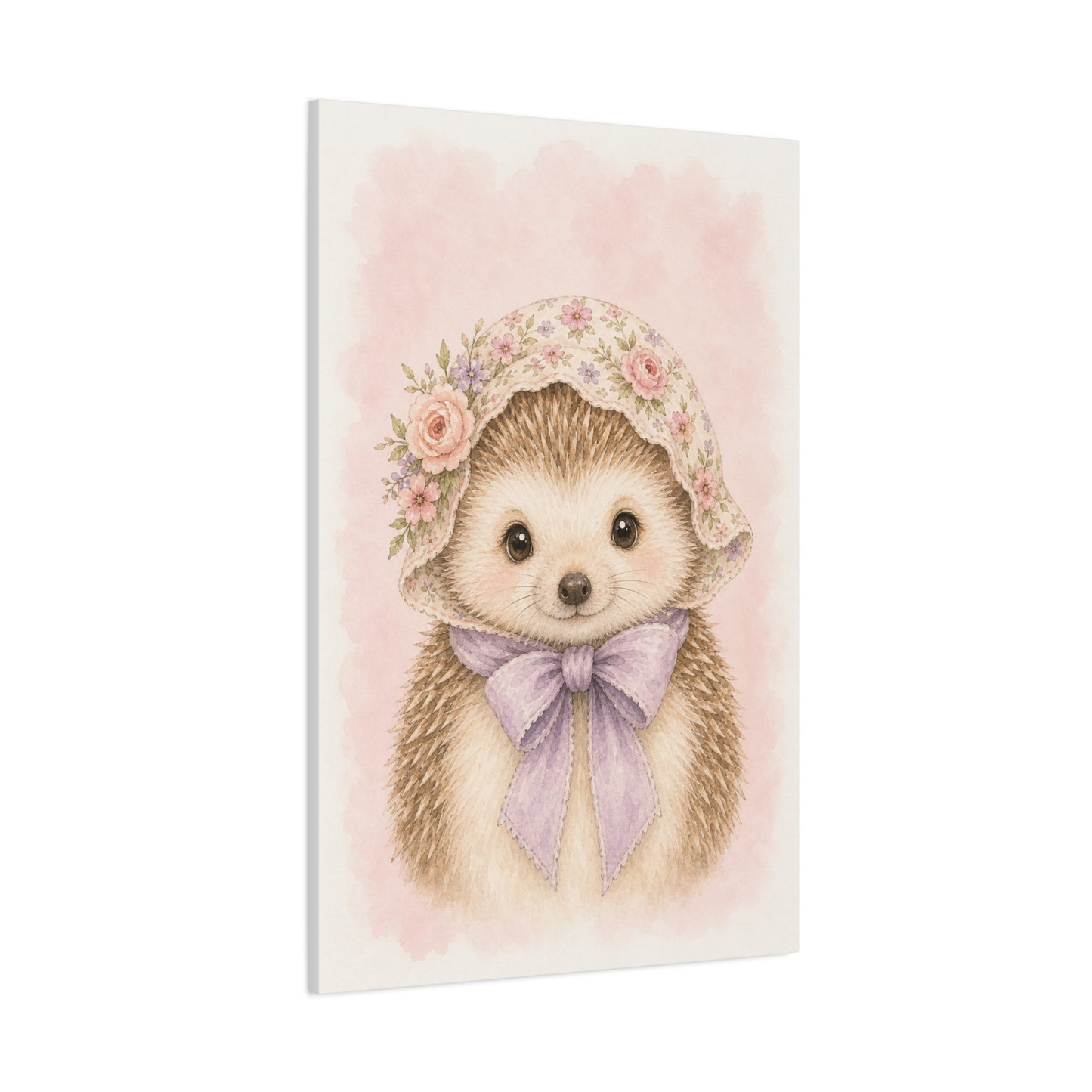 Baby Hedgehog Nursery Canvas Wall Art | Watercolor Animal Print | Kids Room Decor