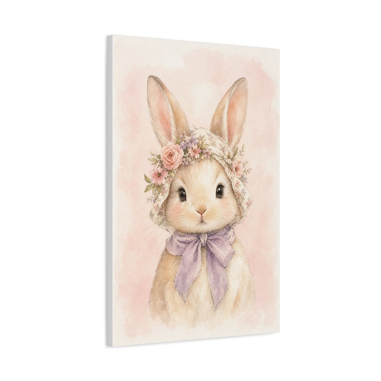 Baby Rabbit Nursery Canvas Wall Art | Watercolor Animal Print | Kids Room Decor
