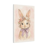 Baby Rabbit Nursery Canvas Wall Art — Floral & lavender series. Product mockup 13 of 24.