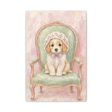 Baby Puppy Nursery Canvas Wall Art — Vintage armchair series. Product mockup 1 of 24.