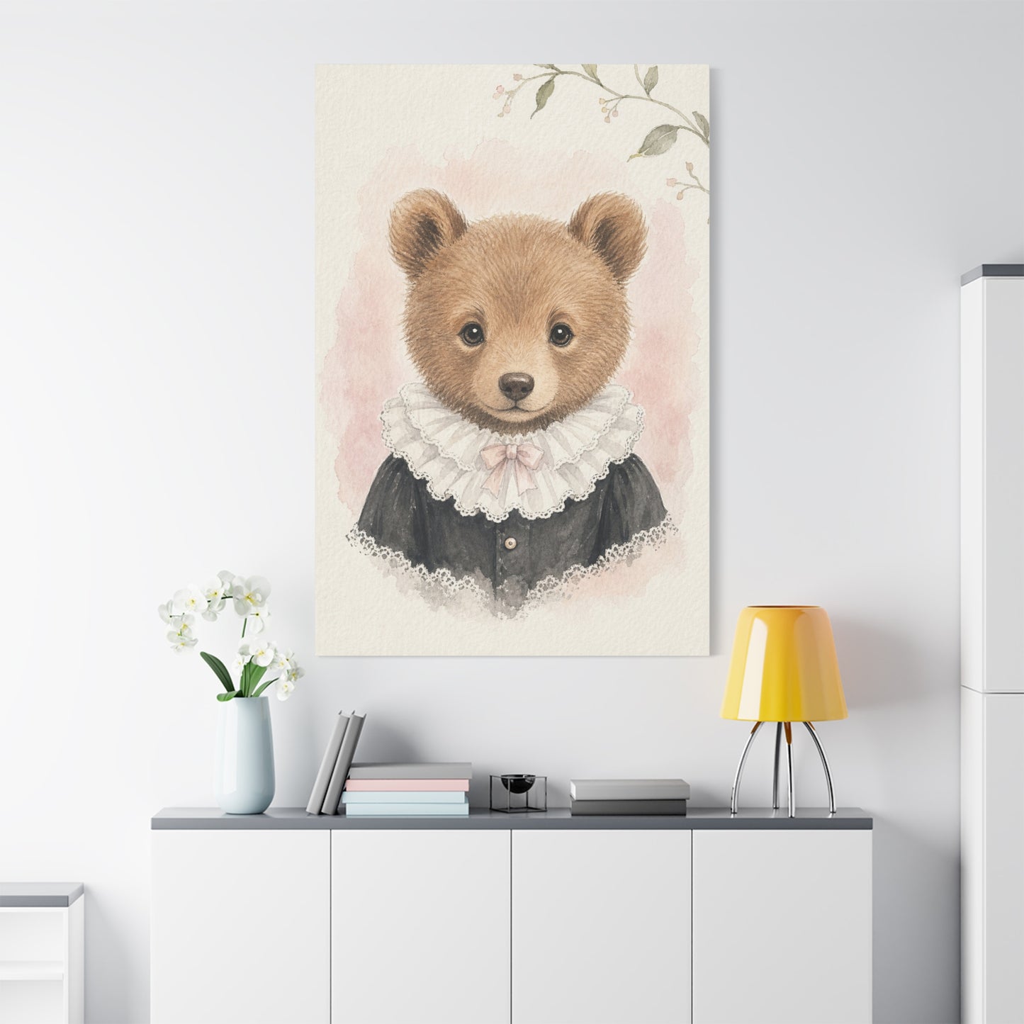 Baby Bear Nursery Canvas Wall Art | Watercolor Animal Print | Kids Room Decor