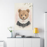 Baby Bear Nursery Canvas Wall Art — Lace collar series. Product mockup 23 of 24.