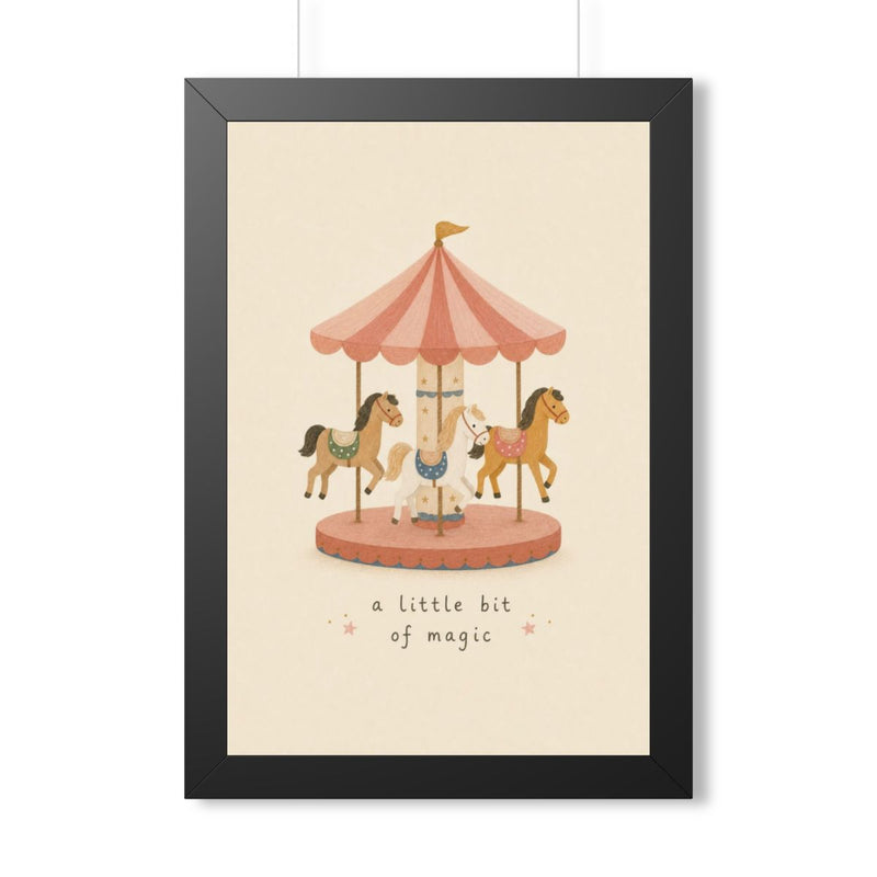 A Little Bit of Magic Carousel Framed Nursery Wall Art, Storybook Kids Room Decor, 16x24 20x30 Poster — 6ad86f679136e3edae0e6972_69668_124096_front