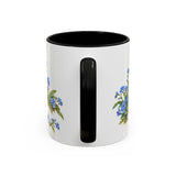 Alaska State Bird and Flower Mug, Watercolor Botanical Coffee Cup, Nature Lover Gift, 11oz 15oz Accent Mug — 11oz / Black — back