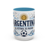Argentina Soccer Mug — El Futbol Es Pasion — Independent Country Fan Art — 11oz 15oz — Front view — Photo 10