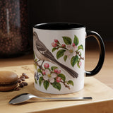 Arkansas State Bird and Flower Mug, Watercolor Botanical Coffee Cup, Nature Lover Gift, 11oz 15oz Accent Mug — 11oz / Black — context-1