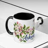 Arkansas State Bird and Flower Mug, Watercolor Botanical Coffee Cup, Nature Lover Gift, 11oz 15oz Accent Mug — 11oz / Black — context-2