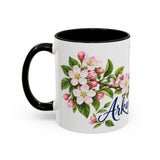 Arkansas State Bird and Flower Mug, Watercolor Botanical Coffee Cup, Nature Lover Gift, 11oz 15oz Accent Mug — 11oz / Black — left