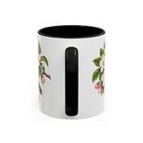 Arkansas State Bird and Flower Mug, Watercolor Botanical Coffee Cup, Nature Lover Gift, 11oz 15oz Accent Mug — 11oz / Black — back