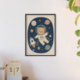 Astronaut Bear Framed Nursery Poster, Storybook Kids Room Wall Art, A4 A3 Size — 6ad8673aa3b65b75ca0e50c5_96250_81024_context-2