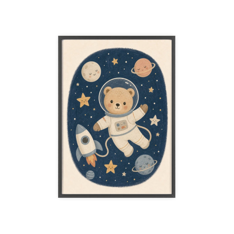 Astronaut Bear Framed Nursery Poster, Storybook Kids Room Wall Art, A4 A3 Size — 6ad8673aa3b65b75ca0e50c5_96250_80279_front