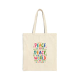 Ataturk Quote Tote Bag — Inspirational Canvas Bag — Colorful Literary Gift — Front view — Photo 1