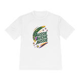 Australia Soccer T Shirt, Aussie Aussie Aussie Tee, World Football Fan Shirt, Moisture Wicking Sport Tee — Front view — Photo 2