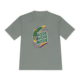 Australia Soccer T Shirt, Aussie Aussie Aussie Tee, World Football Fan Shirt, Moisture Wicking Sport Tee — Front view — Photo 8