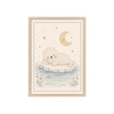 Baby Seal Stars Framed Nursery Poster, Storybook Kids Room Wall Art, A4 A3 Size — Front view — Photo 5