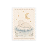 Baby Seal Stars Framed Nursery Poster, Storybook Kids Room Wall Art, A4 A3 Size — Front view — Photo 3