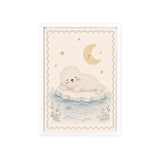 Baby Seal Stars Framed Nursery Poster, Storybook Kids Room Wall Art, A4 A3 Size — Front view — Photo 6