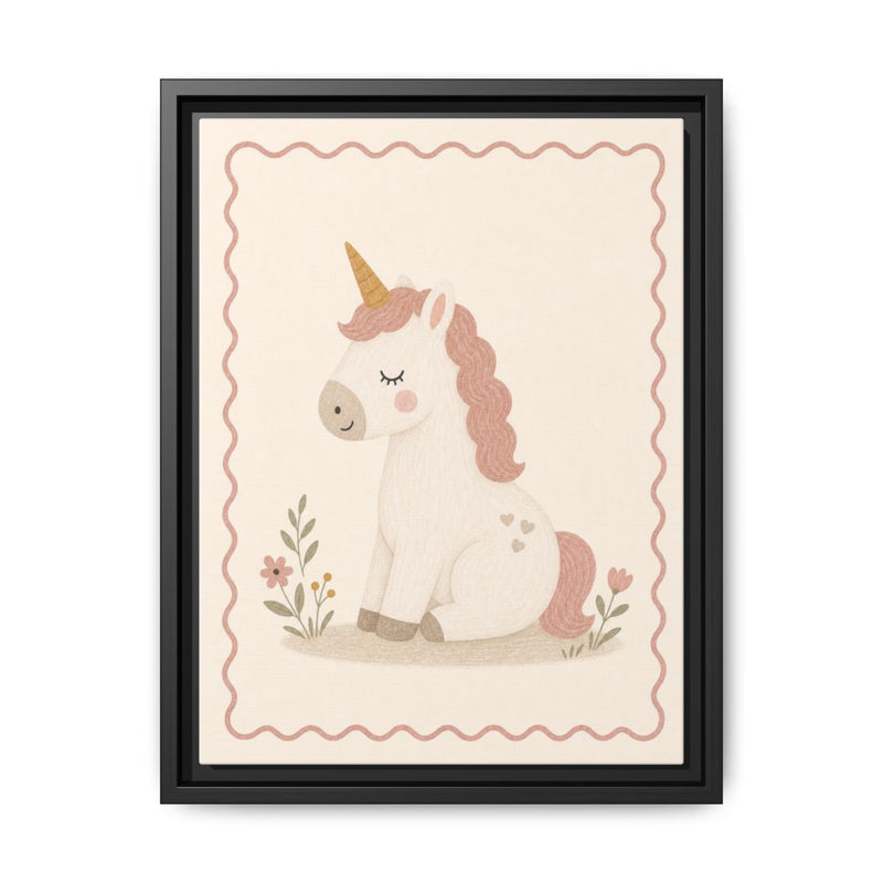 Baby Unicorn Framed Nursery Canvas, Storybook Kids Room Wall Art, 12x16 18x24 — 6ad86695b36293f29b0378f4_88292_103215_front