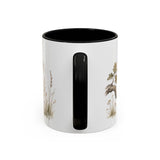 Barn Owl Accent Mug | Watercolor Nature Coffee Cup | 11oz 15oz Farm Animal Gift — 11oz / Black — back