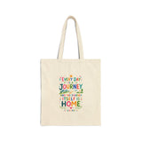 Basho Quote Tote Bag — Inspirational Canvas Bag — Colorful Literary Gift — Front view — Photo 1