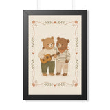 Bear Friends Music Framed Nursery Poster | Storybook Wall Art | Kids Room Decor | Black Walnut White Frame | 16x24 20x30 — 6ad86f9f75bf325e530b93bf_69668_124096_front